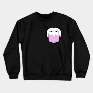 Cute White Rabbit in the Pocket Crewneck Sweatshirt